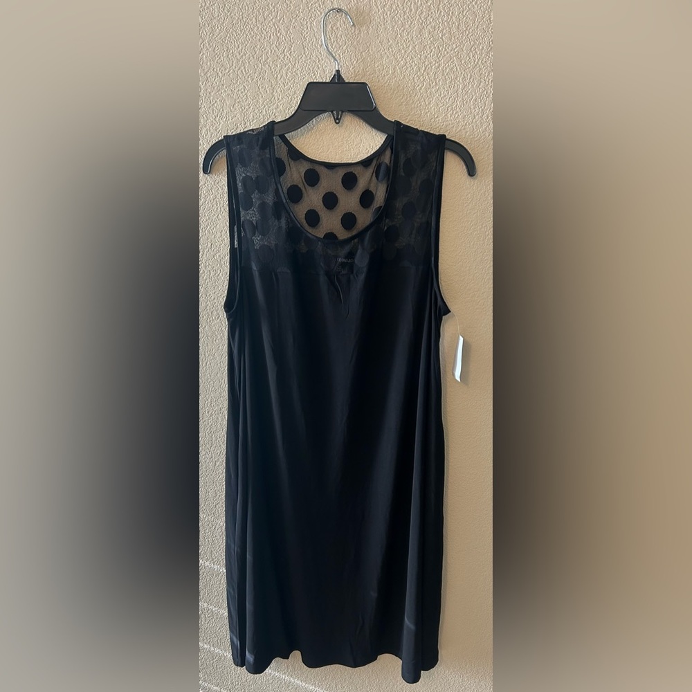 Nina Leonard Illusion Dress In Black Size XL NWT